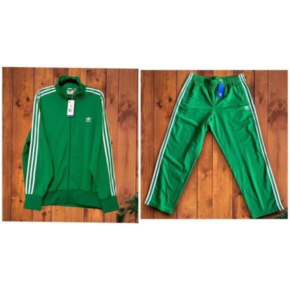 ✅ NWT 2 piece ADIDAS FIRE BIRD 2 PC JACKET and PANTS GREEN MATCHING SET MEN NEW - Picture 3 of 5